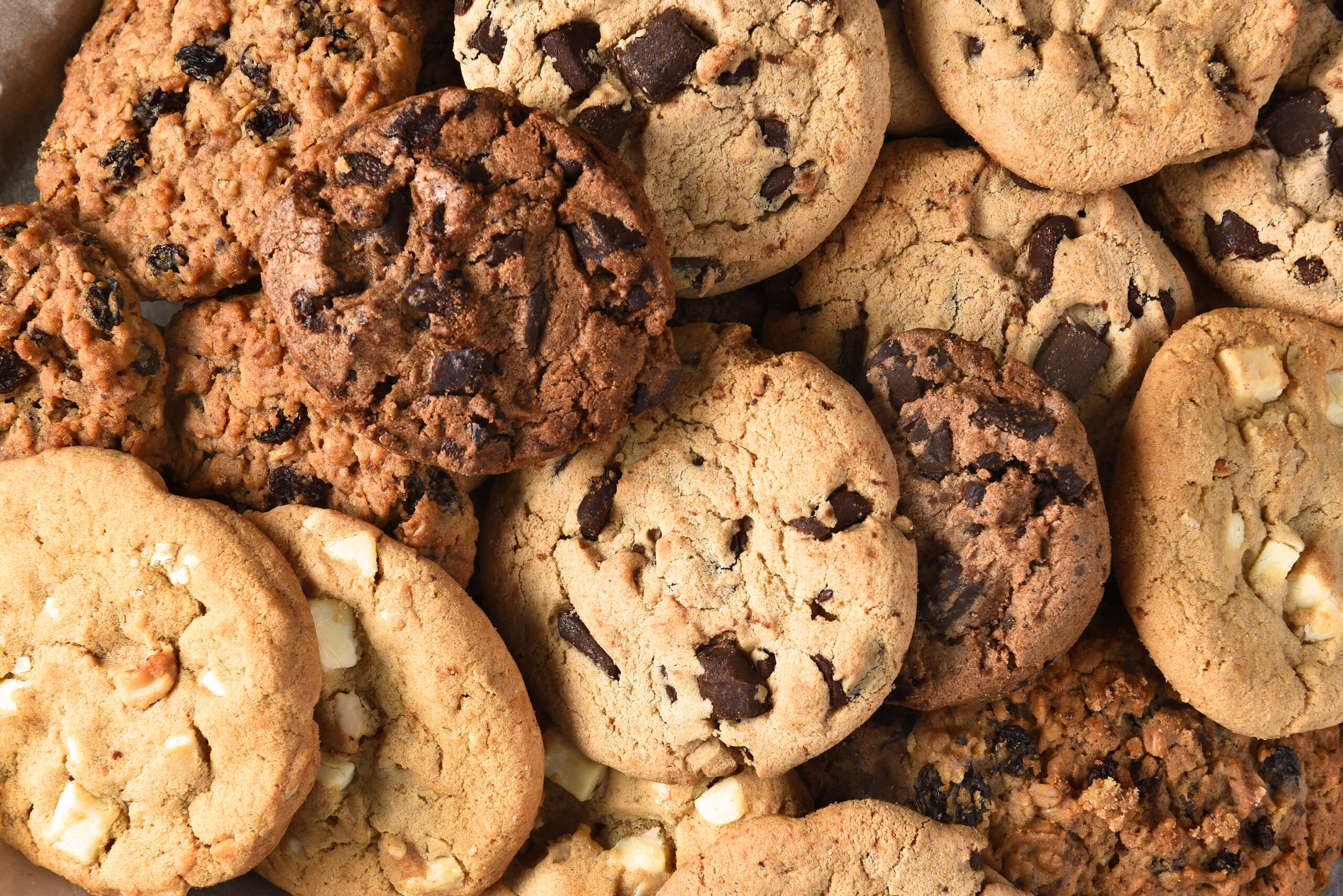 Various types of edible cookies.
