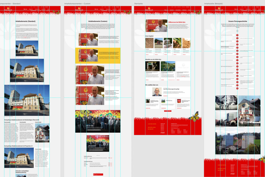 Visualisation of a website design for M&uuml;hle Rytz