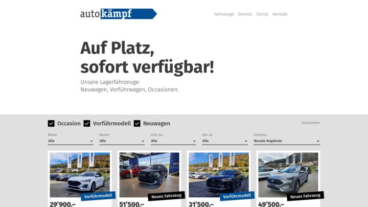 Darstellung von Fahrzeugangeboten aus der AutoScout24-Schnittstelle