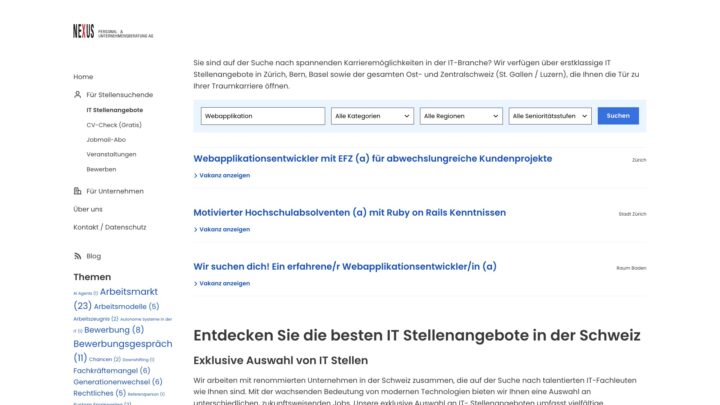 Vernetzung von Bewerbenden und passenden Vakanzen